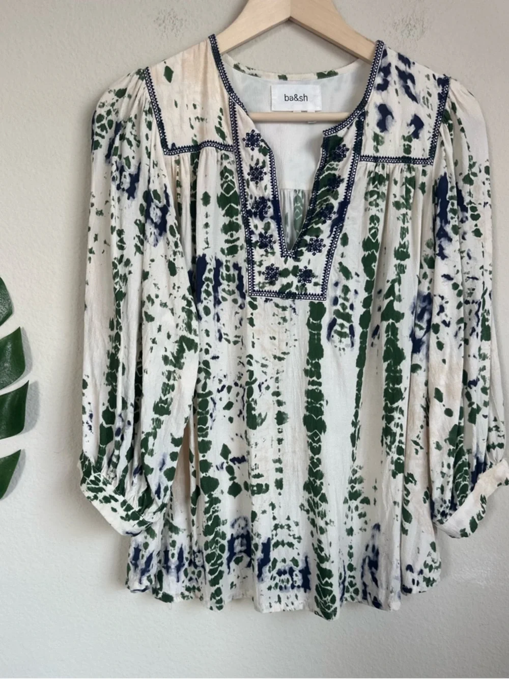 BA&SH Idris Abstract Tie Dye Print Blouse - Picture 8 of 16